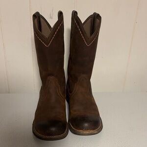 Womans Brown Leather Cowboy Boots